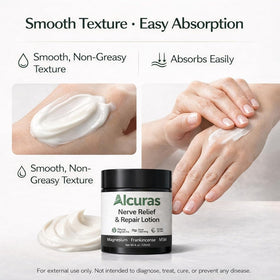 PLYNXE Alcuras Cream closeup on skin moisture and nourishing texture.
