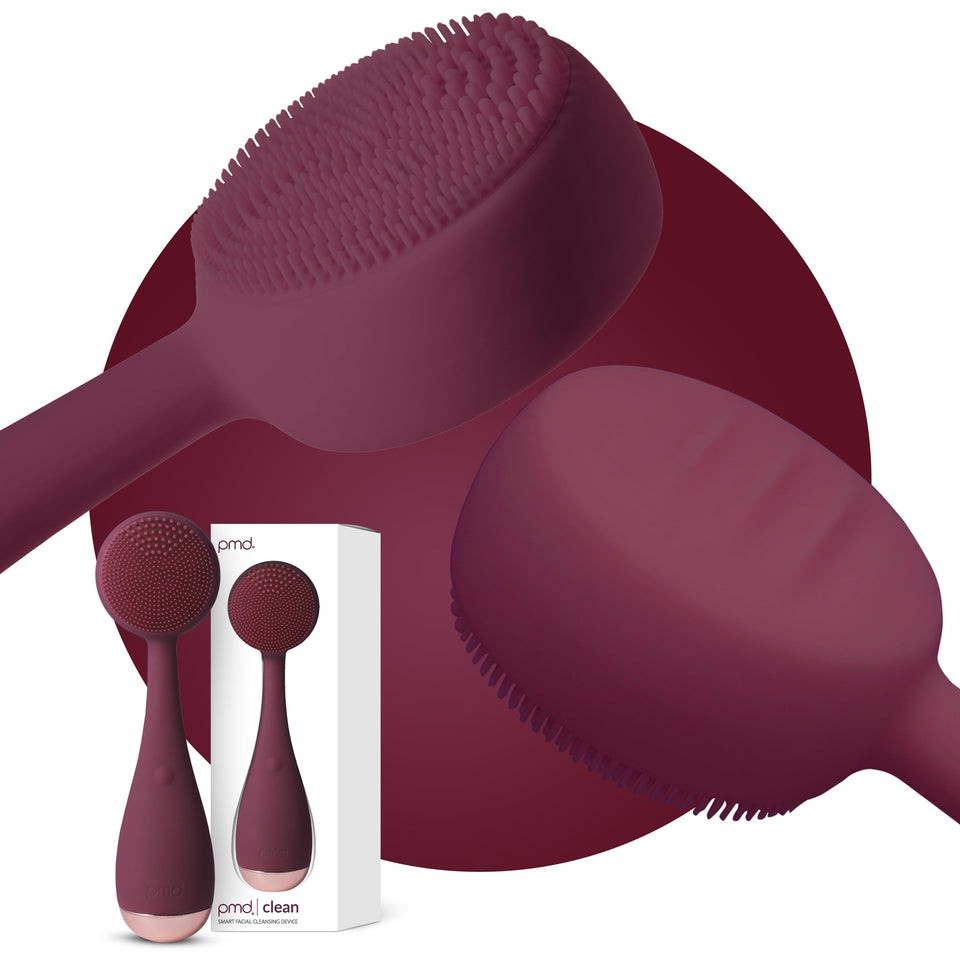 PMD Beauty Clean front view shows a sleek facial cleansing device for daily cleansing