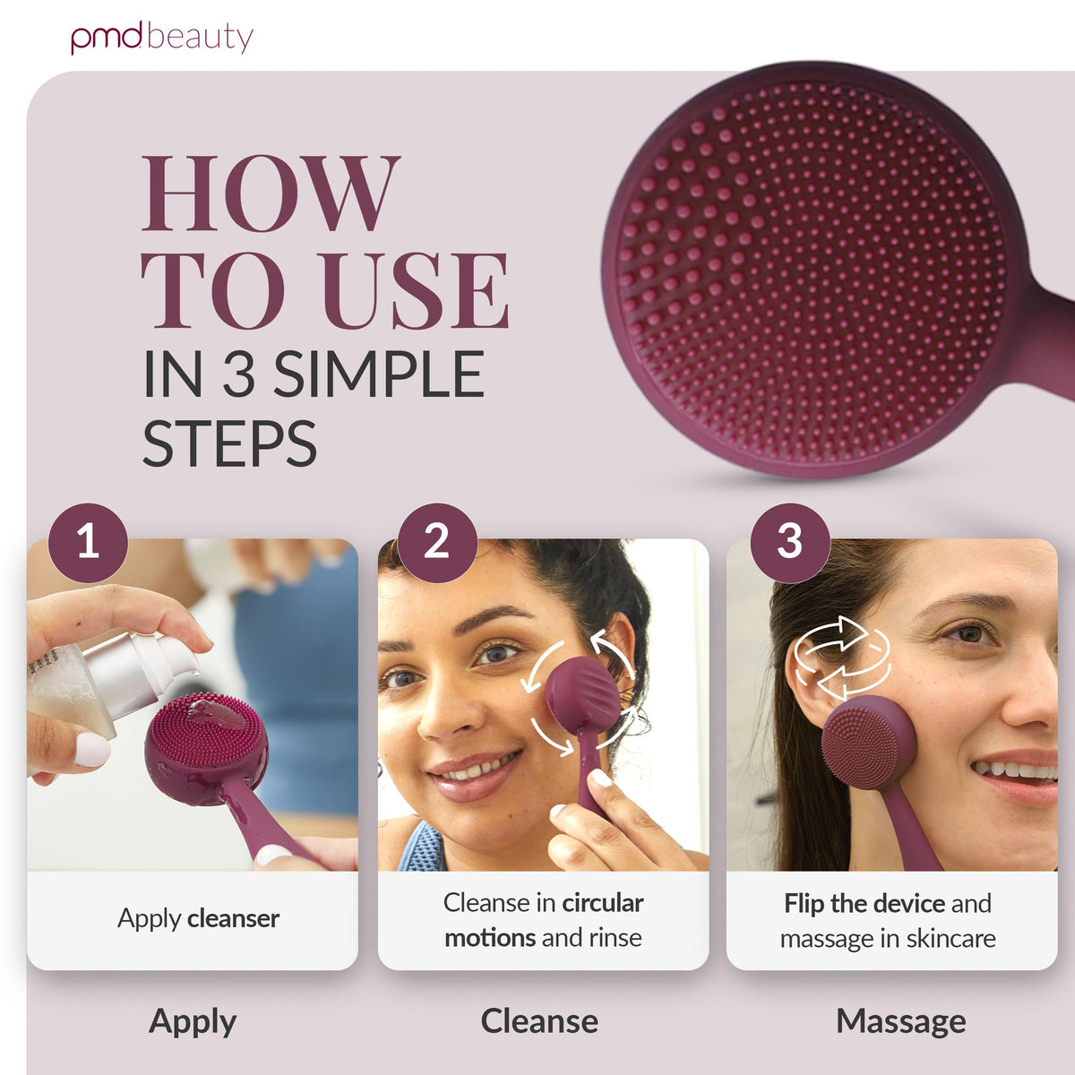 PMD Beauty Clean LED lights guide blue and red skincare sessions