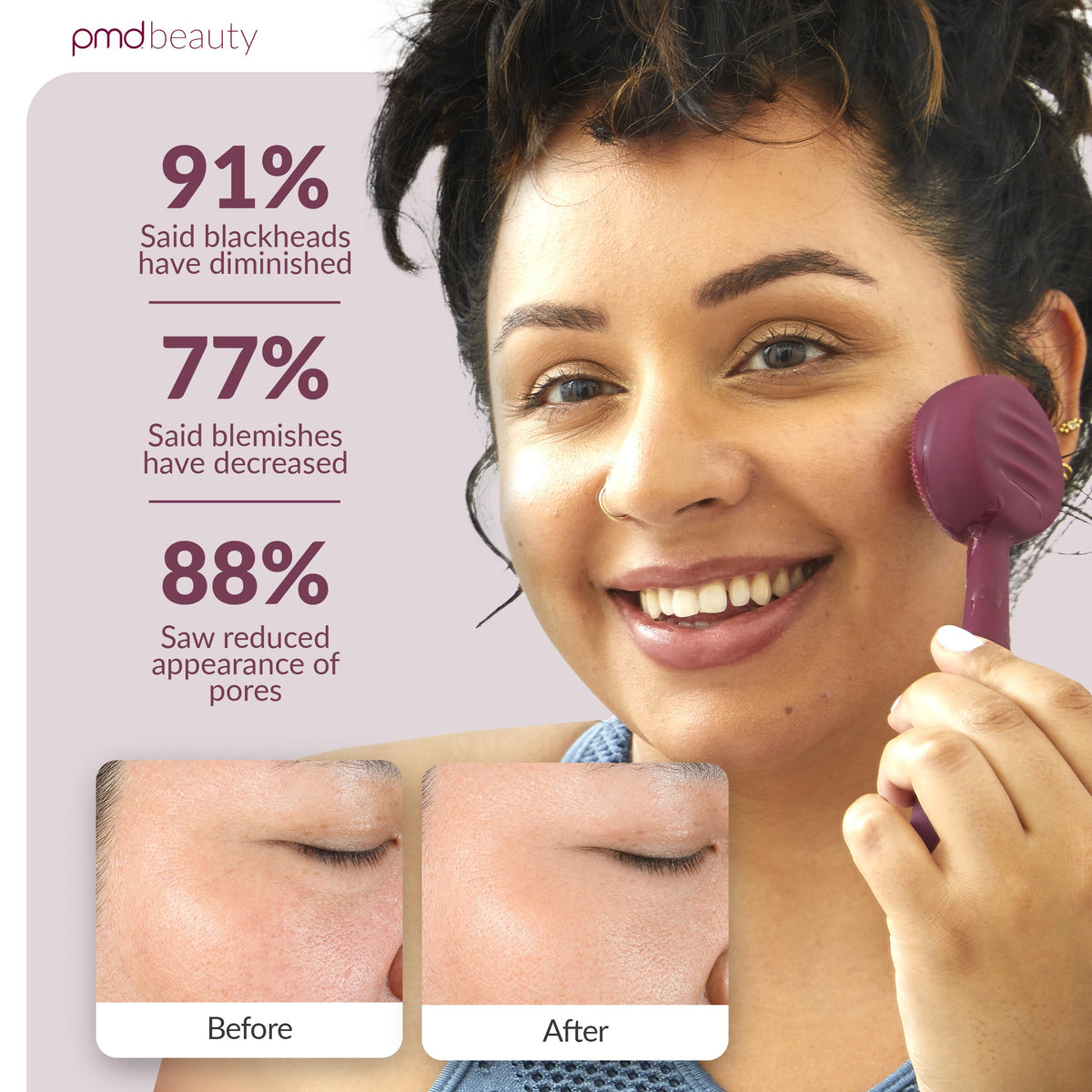 PMD Beauty Clean waterproof design shown for rinse-off cleansing routines