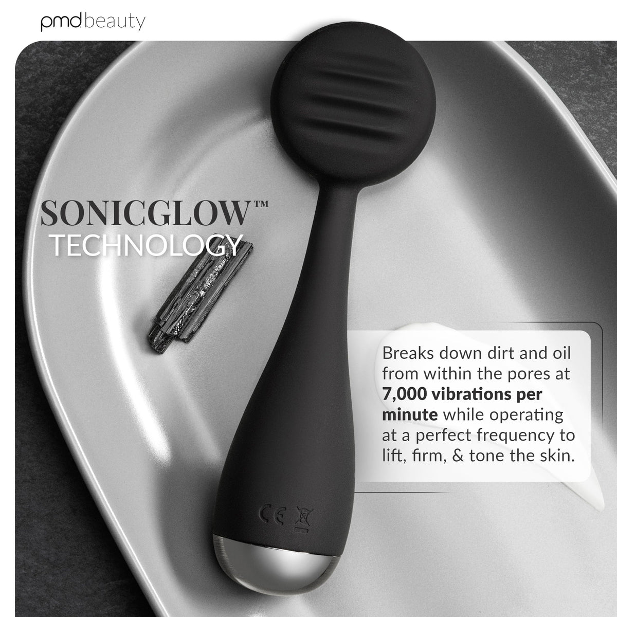 PMD Beauty Clean Redvolution soft silicone bristles for gentle exfoliation.