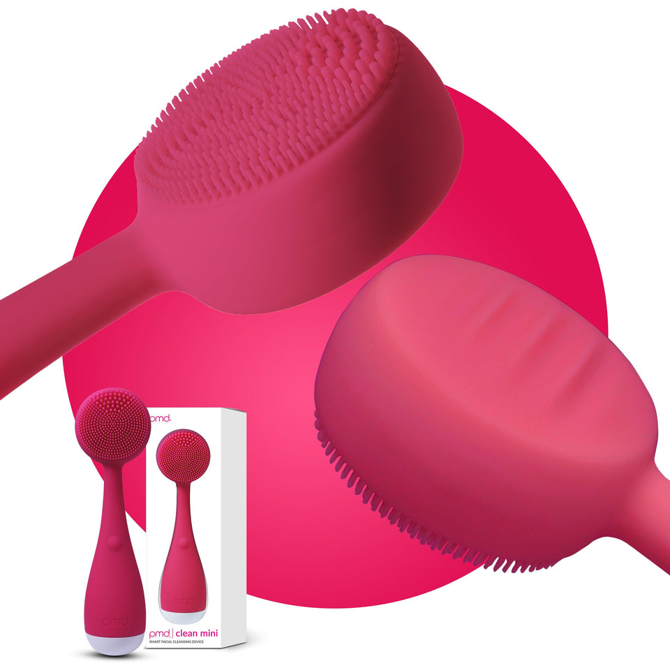 PMD Beauty Clean Mini compact design pink for on-the-go cleansing