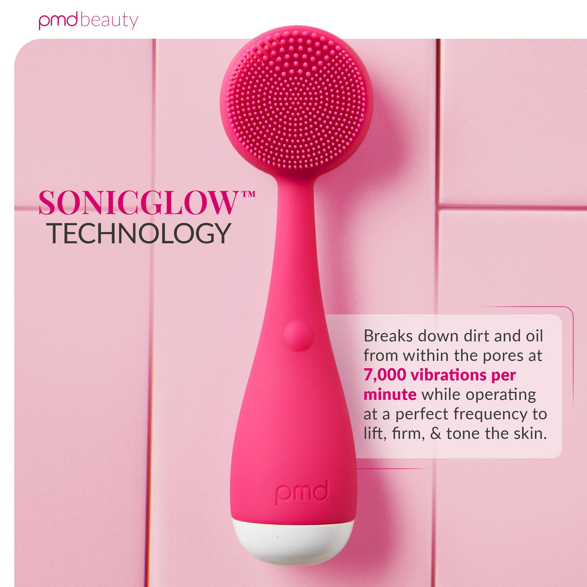 PMD Beauty Clean Mini silicone brush delivers gentle cleansing and odor resistance