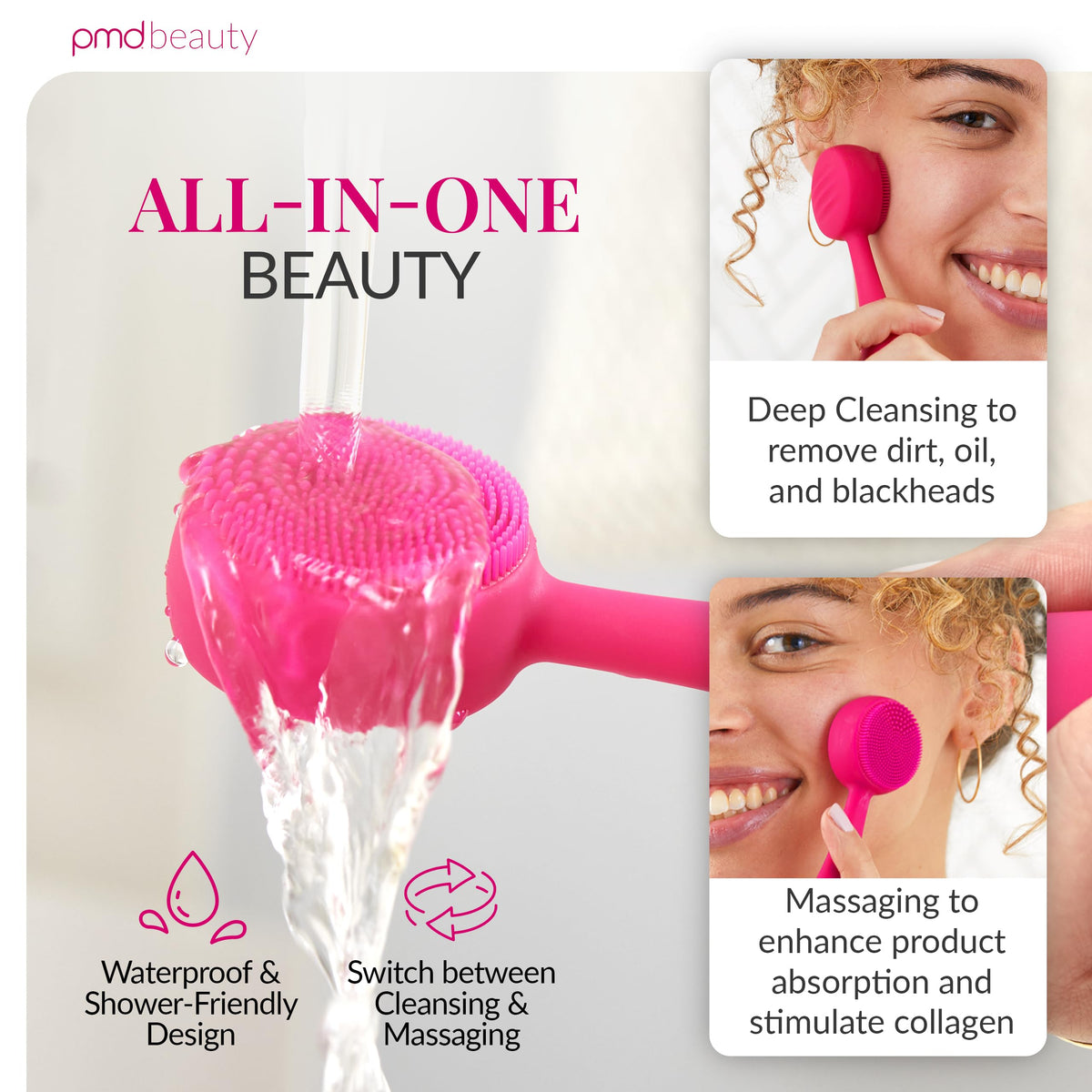 PMD Beauty Clean Mini SonicGlow 7,000 vibrations per minute for deep cleansing