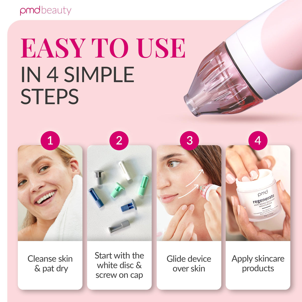 PMD Beauty Personal Microderm Classic in-use on counter during routine