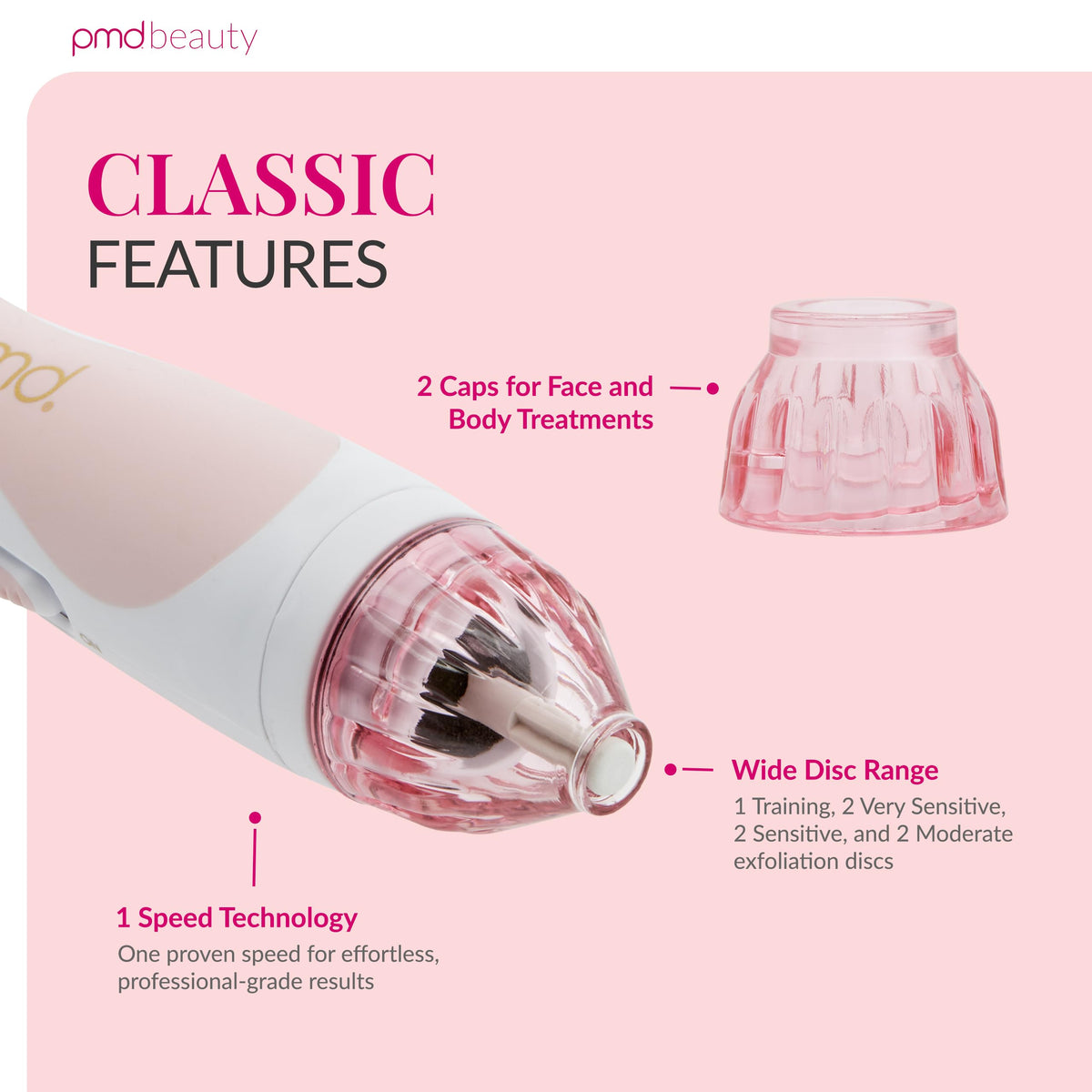 PMD Beauty Personal Microderm Classic suction dial detail for adjustable skin care