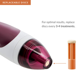 PMD Beauty Personal Microderm discs in hand showing easy swap