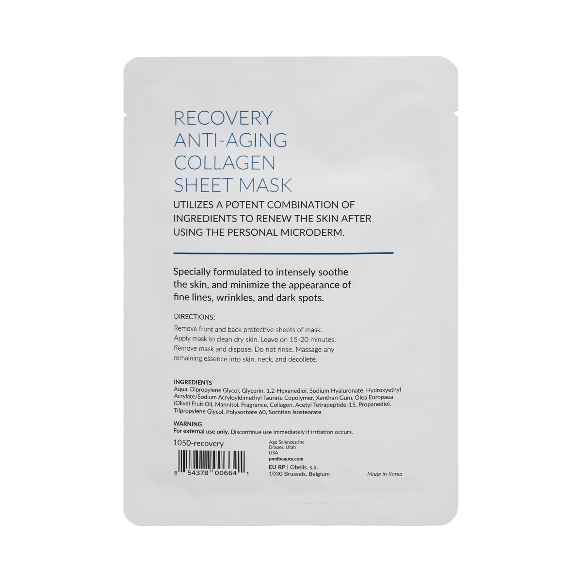 PMD Beauty Recovery mask applied on the face for targeted rejuvenation.