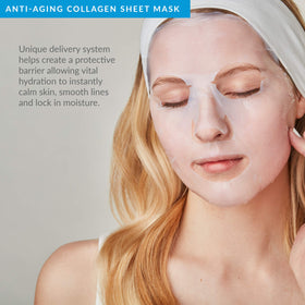 PMD Beauty Recovery mask pressed to adhere, sealing in moisture-rich essence.