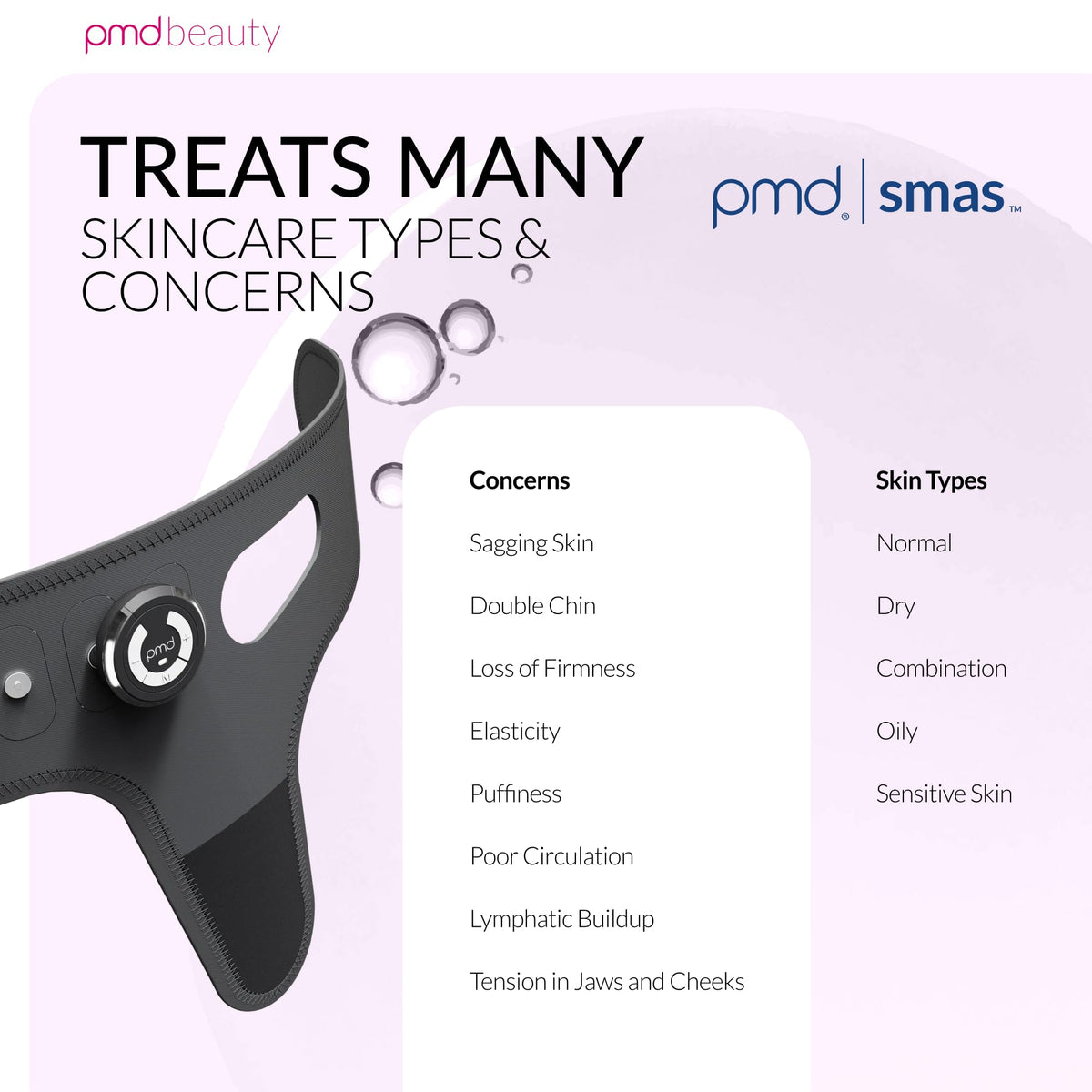 PMD Beauty SMAS Band wireless experience allows seamless, portable use anywhere.