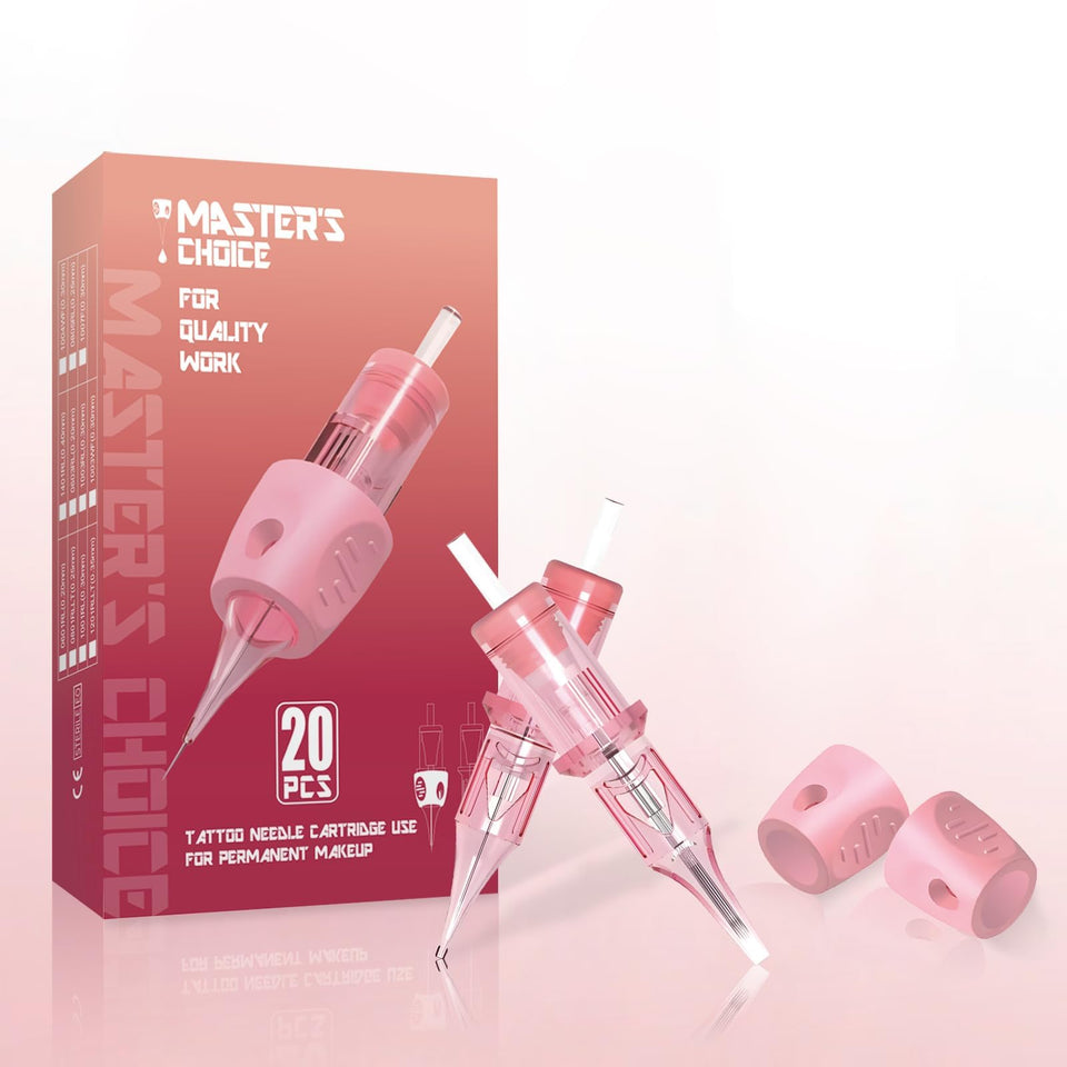 PMUBEAUTY 20-piece cartridge needles 1RL 0.3mm for precise eyeliner and brow work.