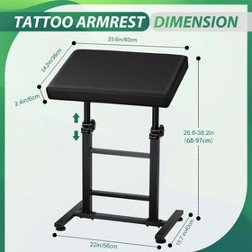 Poarmeey Tattoo Armrest steel frame provides durable support during sessions.