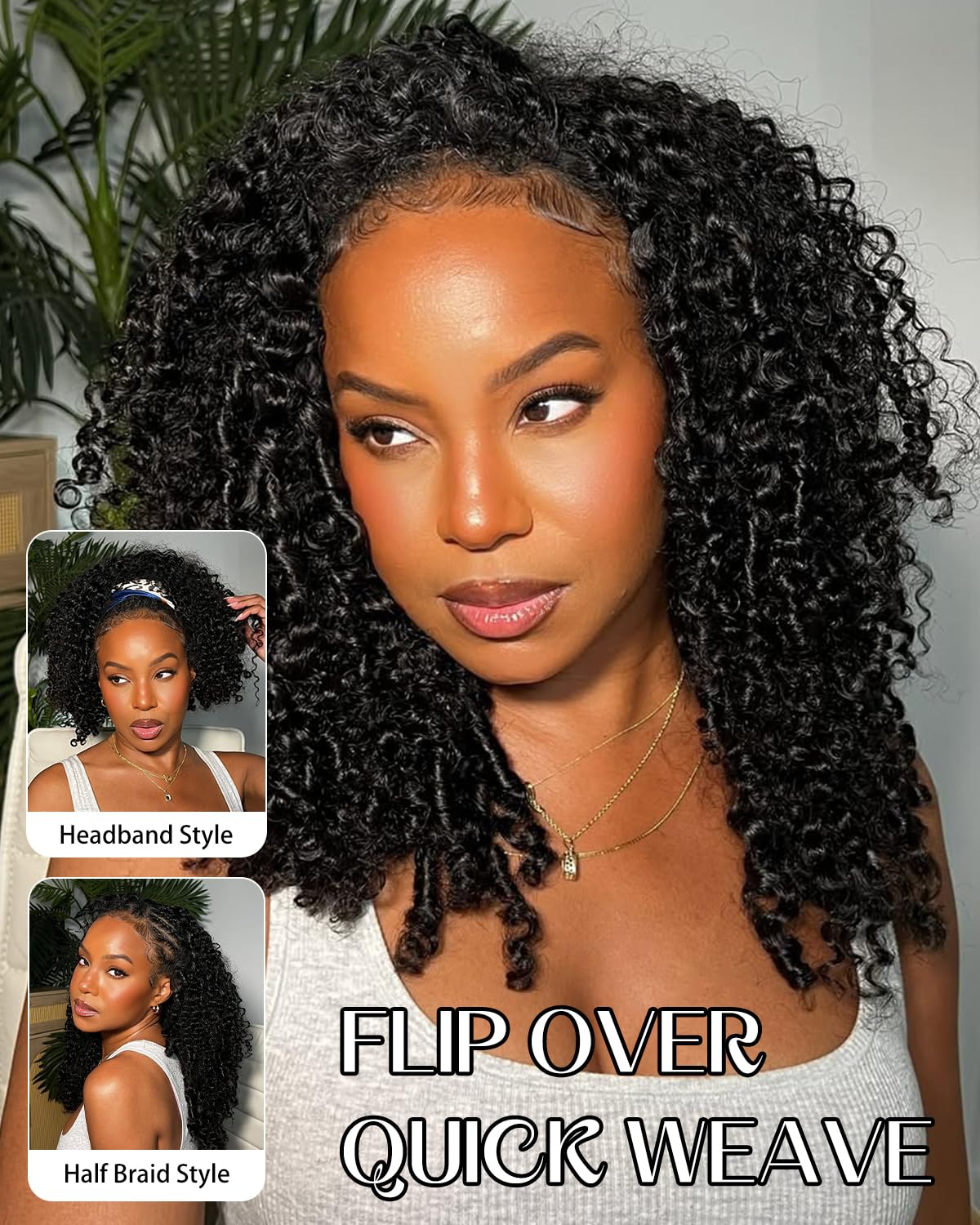 Pobokix Burmese Curly Half Wig back view shows voluminous silhouette