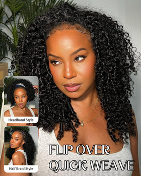 Pobokix Burmese Curly Half Wig back view shows voluminous silhouette