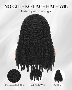 Pobokix Burmese Curly Half Wig glueless quick-install for easy setup