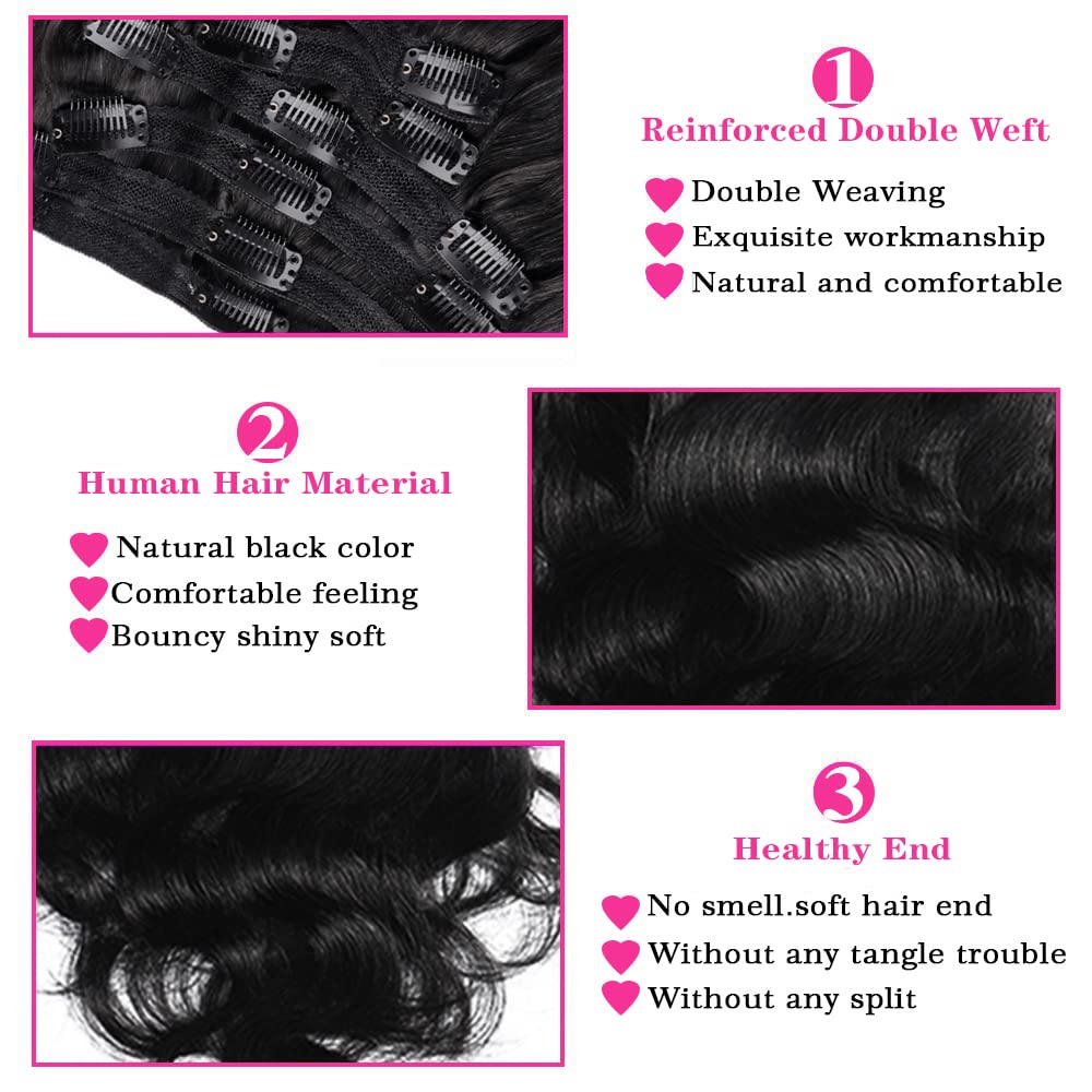 Pobokix eight-piece clip-in set laid out for full-head application and natural blending.