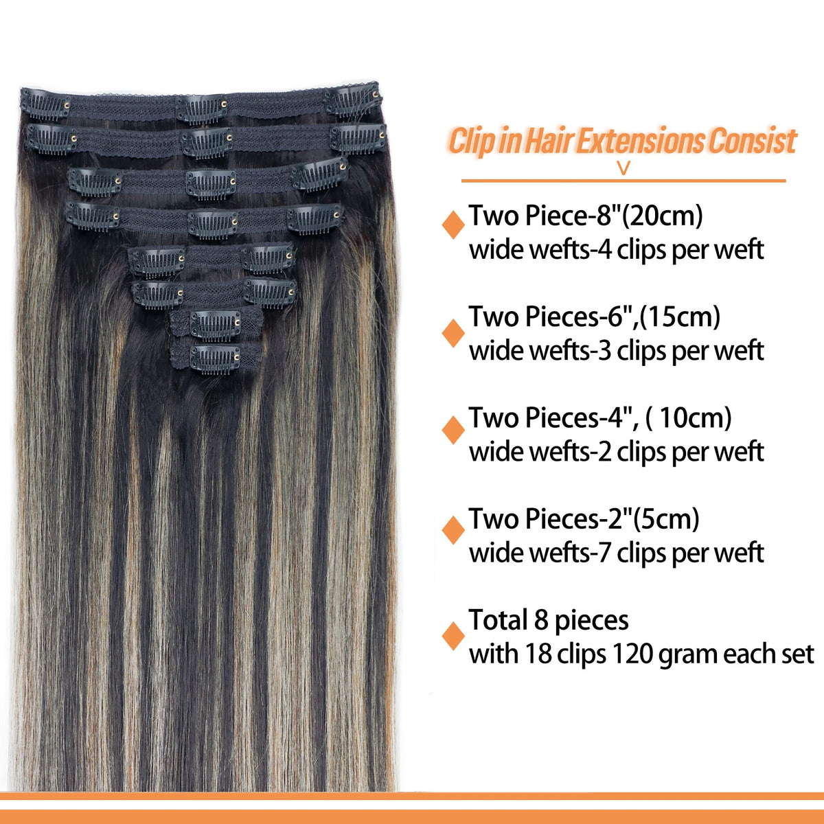 Pobokix FB27 18-clip clip-in set for secure, comfortable all-day wear