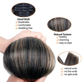 Pobokix FB27 straight ombre extensions show color transition from black to blonde