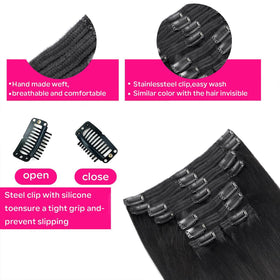 Pobokix Yaki Straight stainless steel clips provide durable hold and comfort.