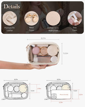 Pocmimut car-friendly makeup bag fits neatly in a vehicle interior