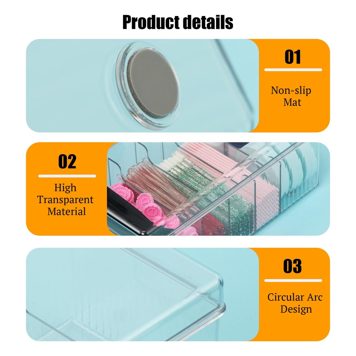 POCMKO dustproof lid protects contents while keeping items organized.