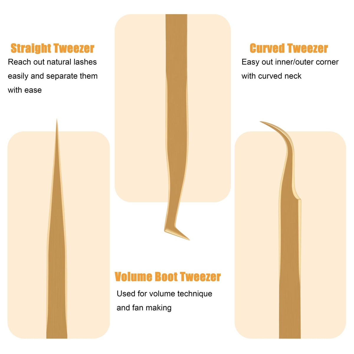 POCMKO isolation lash tweezers help separate natural lashes for clean fans.