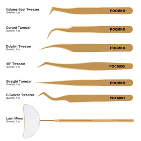 POCMKO volume lash tweezers support 2D-6D fan grafting with control.