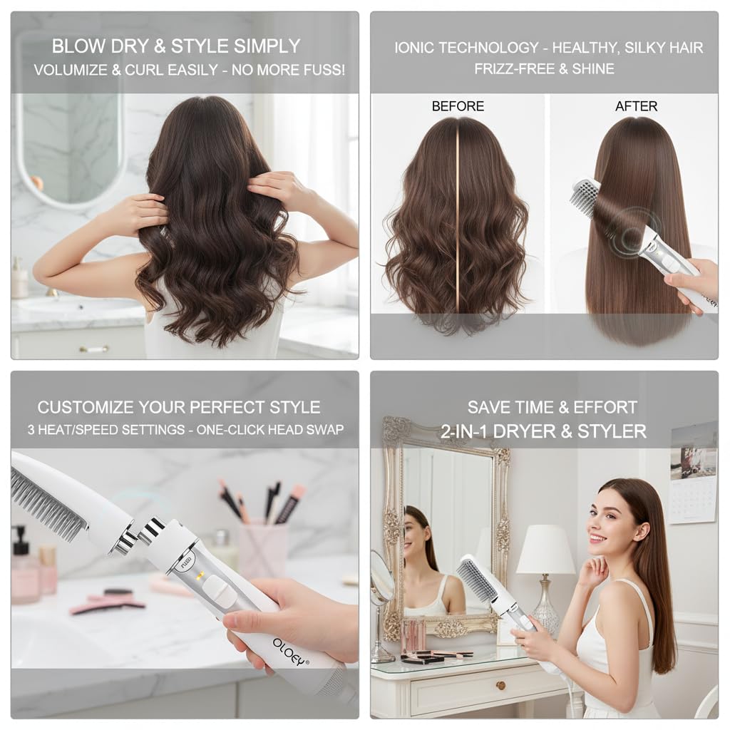 POCREATION anti-static drying helps reduce frizz while styling.