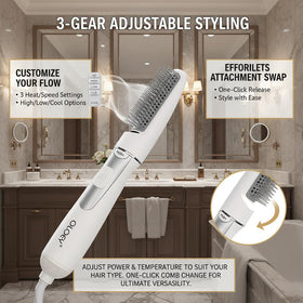 POCREATION balanced ion technology provides a glossy look during styling.