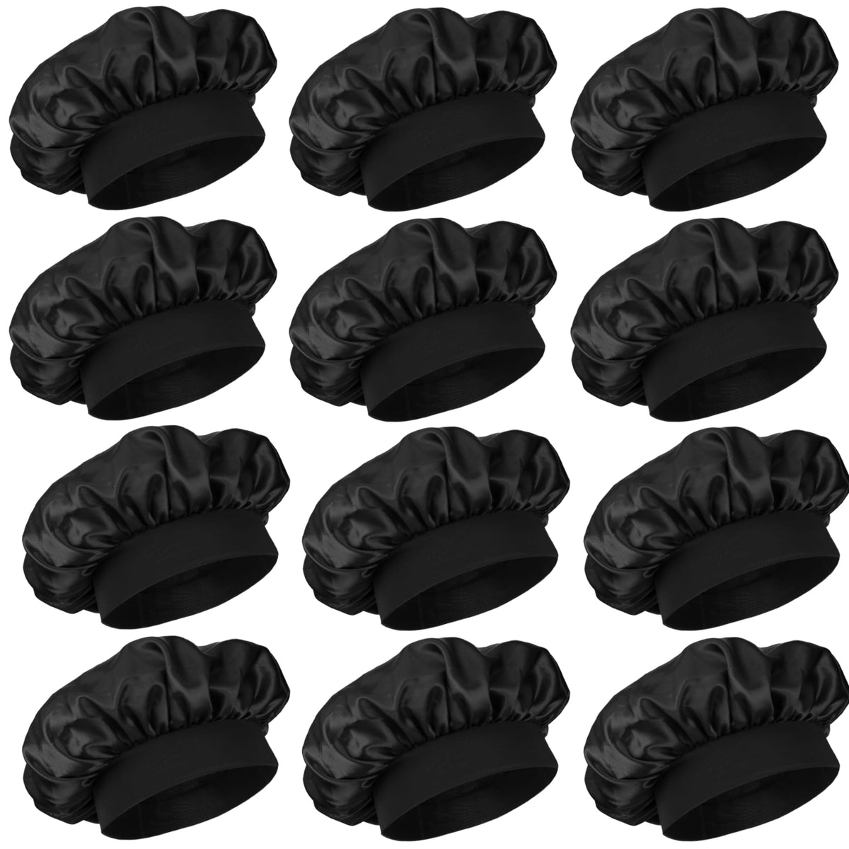 Podaloa 12-piece satin bonnet set protects hair overnight and reduces friction.