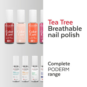 PODERM Color Care Nail Polish line with Tea Tree and Biotin.