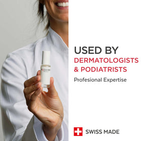 PODERM application shown on cuticle and nail bed for care.