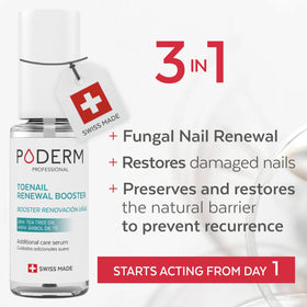 Poderm Toenail Renewal Booster applying on nail shows targeted treatment