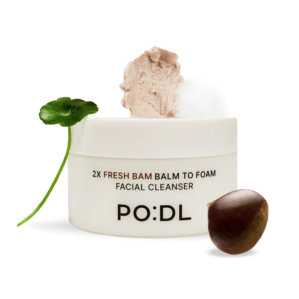 PO:DL Balm to Foam Cleanser melts on skin during application for gentle makeup removal