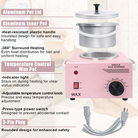Podoy 14-ounce wax pot supports larger waxing areas.