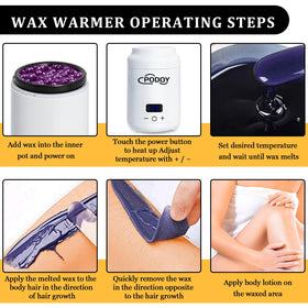 Podoy Mini Wax Warmer adjustable control for consistent heating across wax types