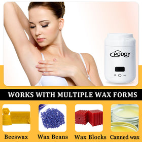 Podoy Mini Wax Warmer temperature display shows Celsius, switch to Fahrenheit