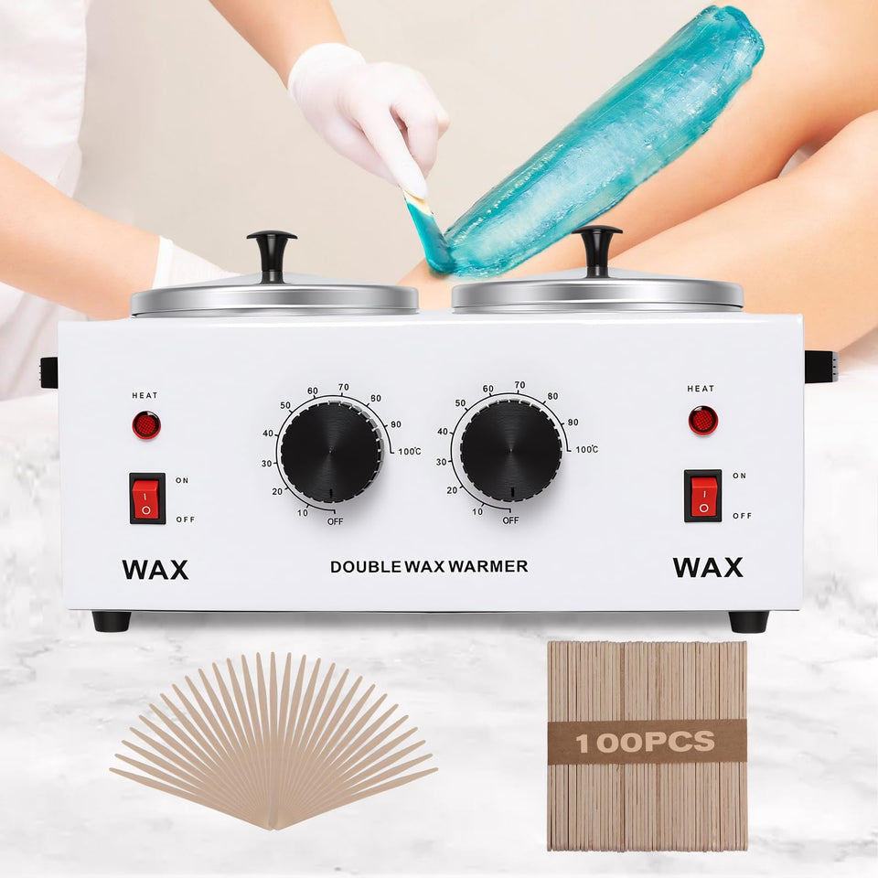 Podoy wax warmer double pot front view, ideal for spa waxing prep.