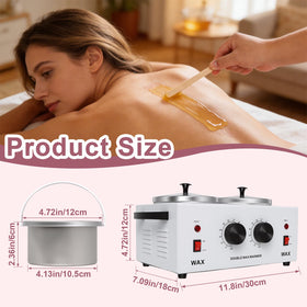 Podoy wax warmer in salon use, dual chamber efficiency on display.