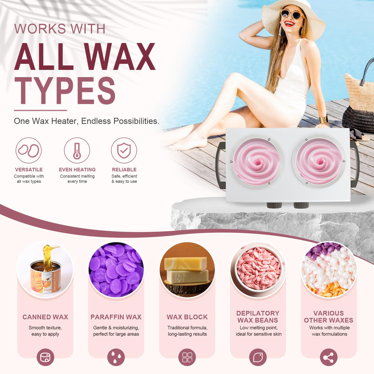 Podoy wax warmer wooden sticks pack, essential for quick hair removal.