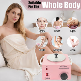 Podoy wooden sticks pack included for ready waxing sessions.