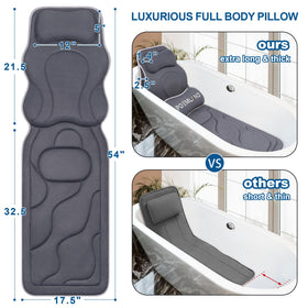 Poemland neck back lumbar support gray demonstrates ergonomic design for long soaks