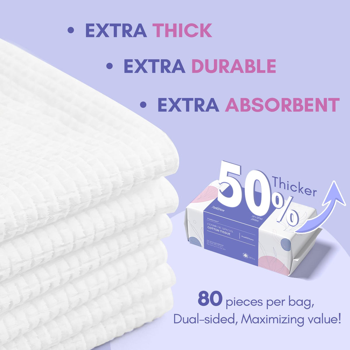 PoeticEHome 20x20 cm sheets illustrate convenient size for face and small surfaces.