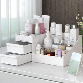 POFUOT vanity brush holder white keeps tools neatly upright for quick use.