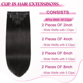 POGINJA clip-in extensions worn for full-head natural look and instant volume.