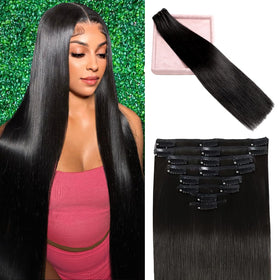POGINJA clip-in extensions texture close-up showing smooth Remy hair for a natural feel.