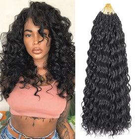 pojui ocean wave crochet hair 18in delivers natural texture for protective styling.