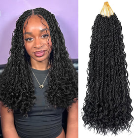 POJUI Senegalese twist crochet hair with curly ends for a full natural look