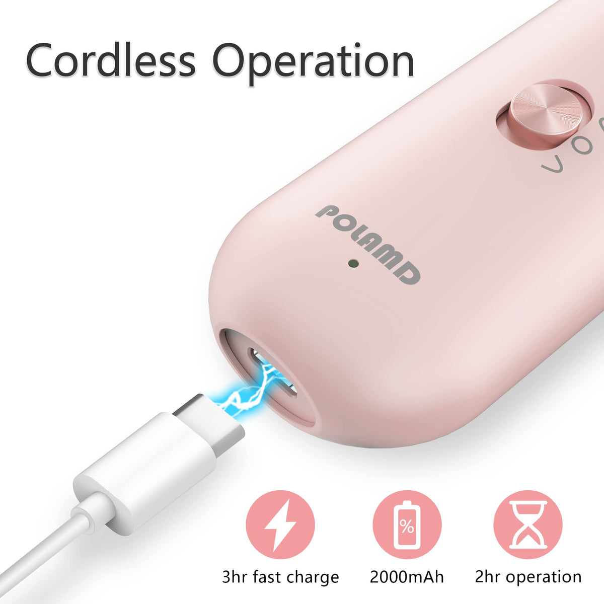 POLAMD kit with five drill bits for versatility in shaping nails