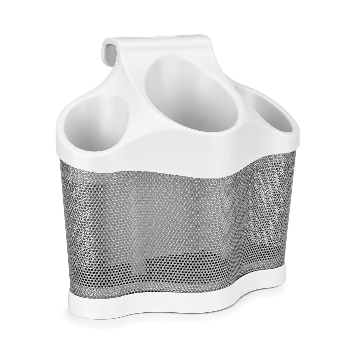 Polder Style Station hair dryer slot keeps tools organized and within reach.